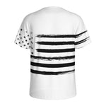 White And Black USA Flag Print Men's Sports T-Shirt