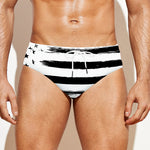 White And Black USA Flag Print Men's Swim Briefs