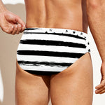 White And Black USA Flag Print Men's Swim Briefs