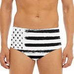 White And Black USA Flag Print Men's Triangle Swim Briefs