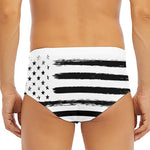 White And Black USA Flag Print Men's Triangle Swim Briefs