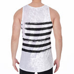 White And Black USA Flag Print Men's Velvet Tank Top