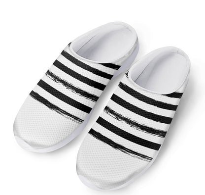 White And Black USA Flag Print Mesh Casual Shoes