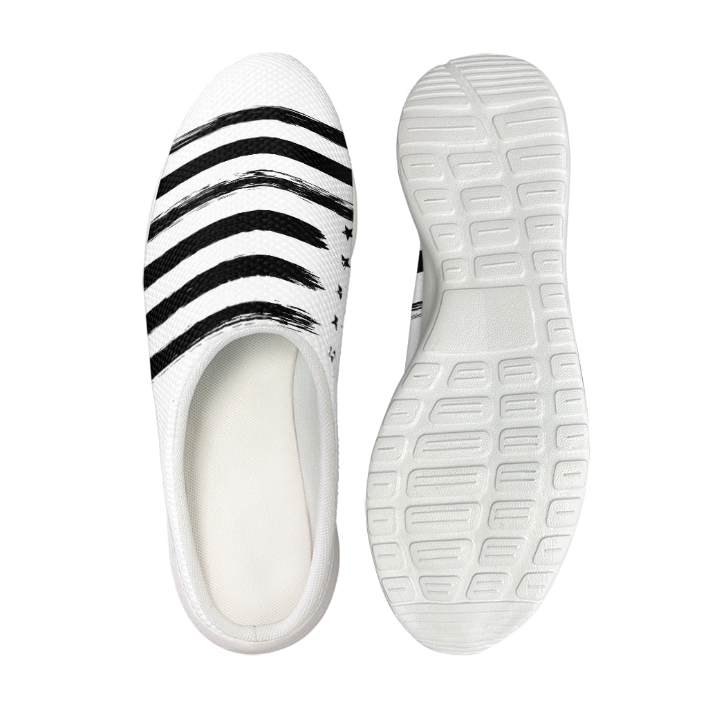 White And Black USA Flag Print Mesh Casual Shoes