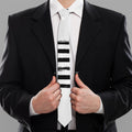 White And Black USA Flag Print Necktie