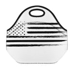 White And Black USA Flag Print Neoprene Lunch Bag
