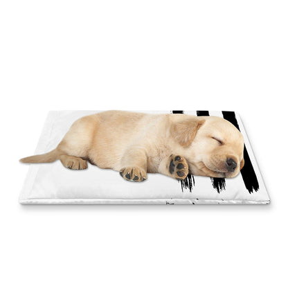 White And Black USA Flag Print Pet Cooling Mat Cover