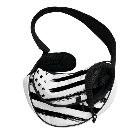 White And Black USA Flag Print Pet Sling Carrier