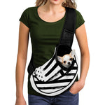 White And Black USA Flag Print Pet Sling Carrier