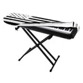 White And Black USA Flag Print Piano Keyboard Cover