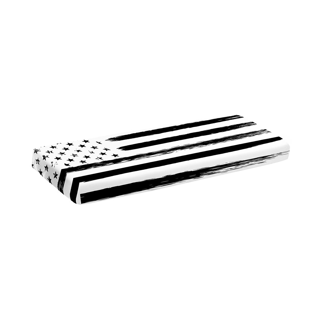 White And Black USA Flag Print Piano Keyboard Cover