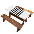 White And Black USA Flag Print Picnic Table Cover