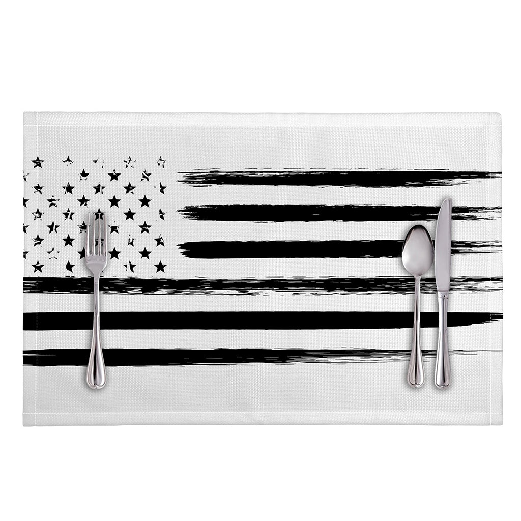 White And Black USA Flag Print Placemat