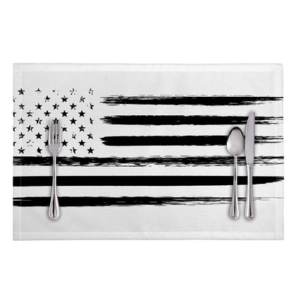 White And Black USA Flag Print Placemat