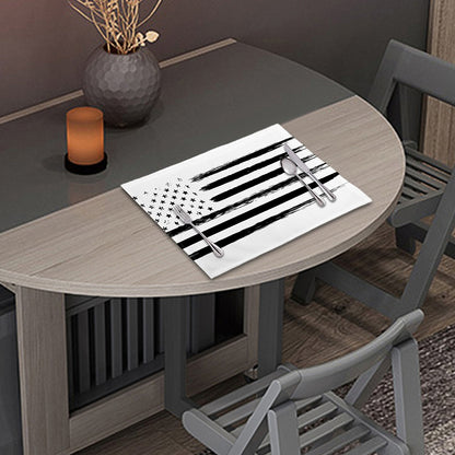 White And Black USA Flag Print Placemat