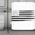 White And Black USA Flag Print Polyester Shower Curtain