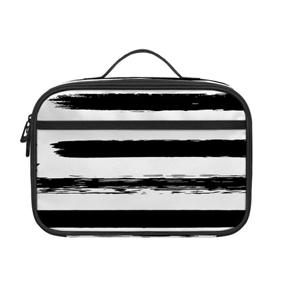 White And Black USA Flag Print Portable Lunch Bag