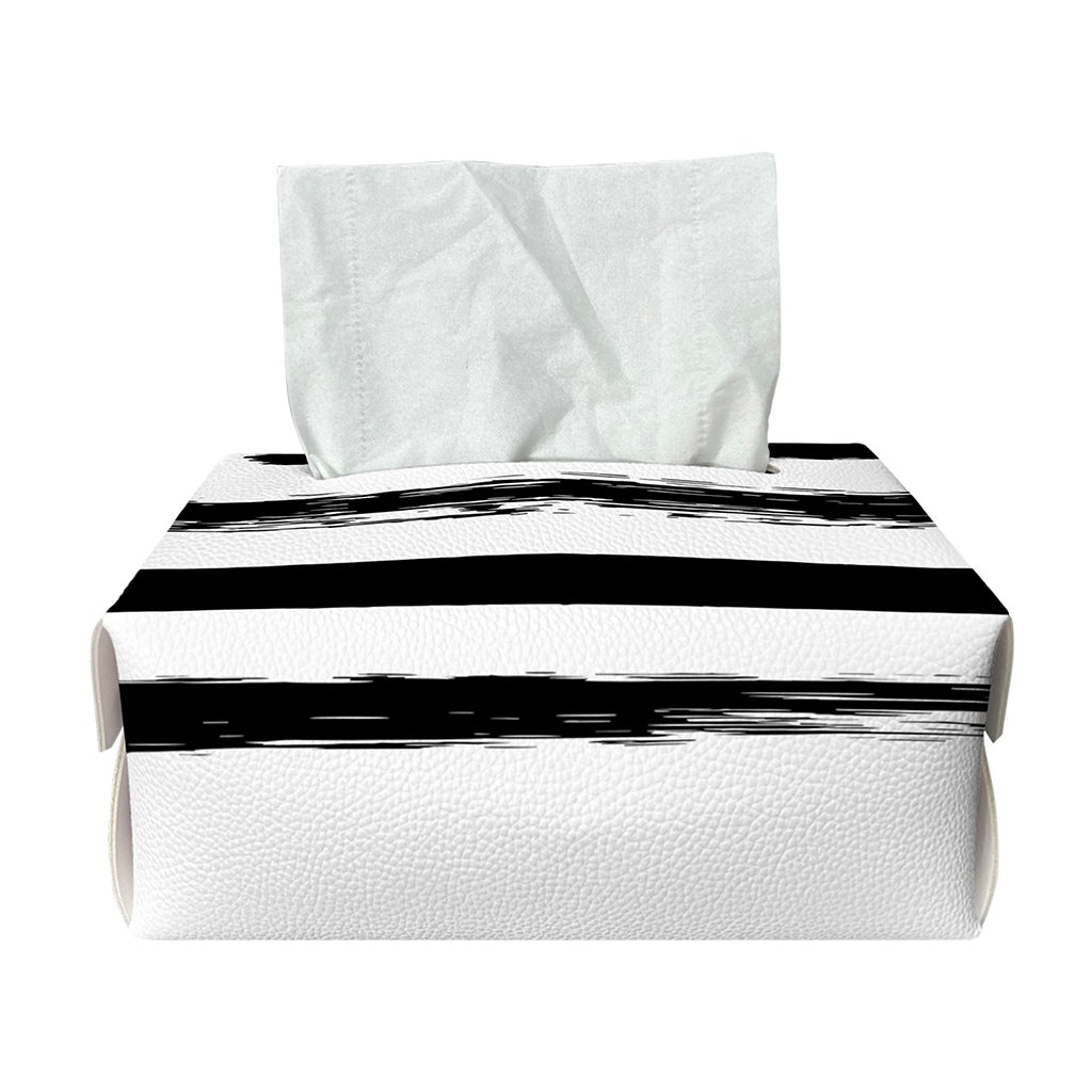 White And Black USA Flag Print Rectangle Tissue Box Cover