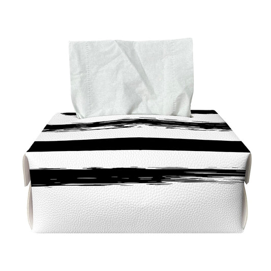 White And Black USA Flag Print Rectangle Tissue Box Cover