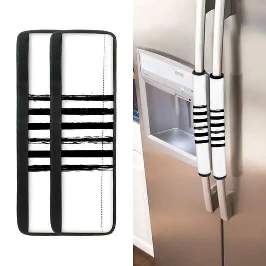 White And Black USA Flag Print Refrigerator Handle Covers