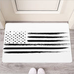 White And Black USA Flag Print Rubber Doormat