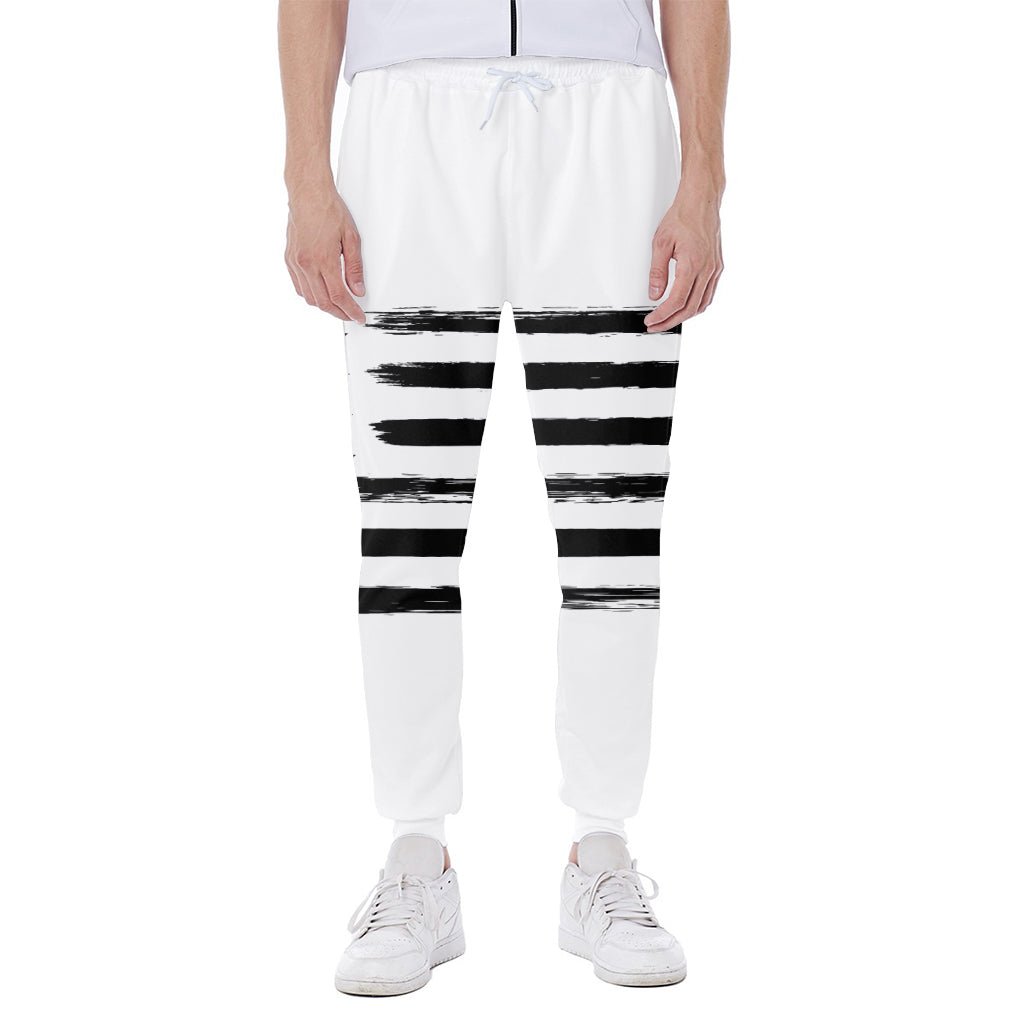 White And Black USA Flag Print Scuba Joggers