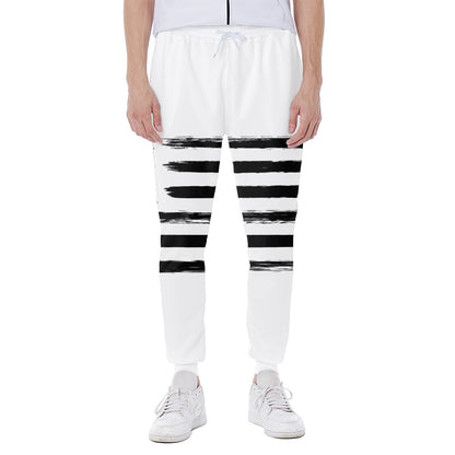 White And Black USA Flag Print Scuba Joggers