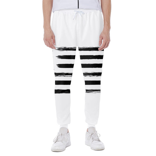 White And Black USA Flag Print Scuba Joggers