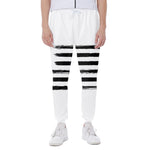 White And Black USA Flag Print Scuba Joggers