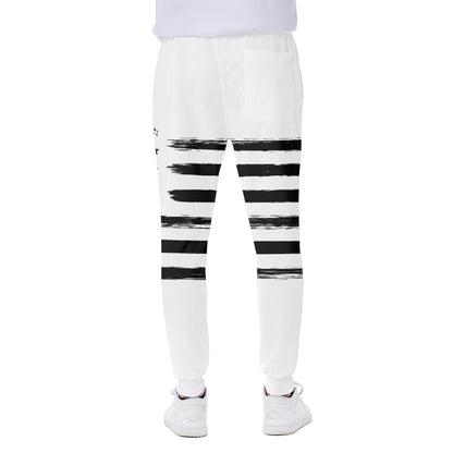 White And Black USA Flag Print Scuba Joggers