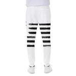 White And Black USA Flag Print Scuba Joggers