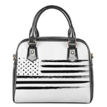 White And Black USA Flag Print Shoulder Handbag