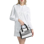 White And Black USA Flag Print Shoulder Handbag