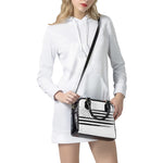 White And Black USA Flag Print Shoulder Handbag