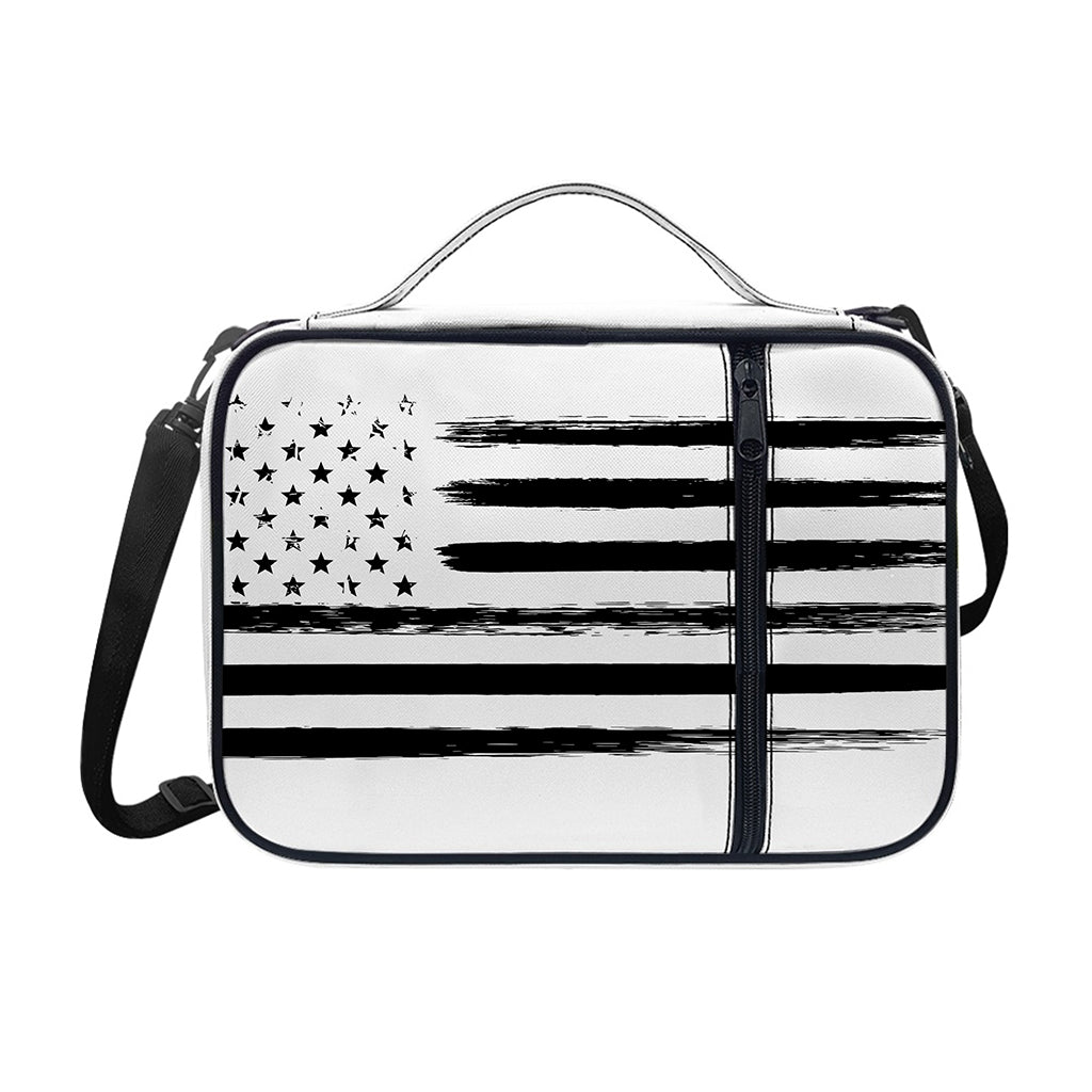 White And Black USA Flag Print Shoulder Strap Bible Bag