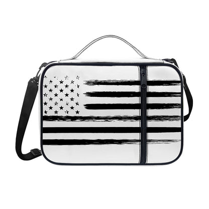 White And Black USA Flag Print Shoulder Strap Bible Bag