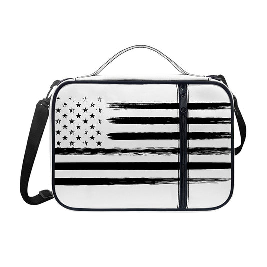 White And Black USA Flag Print Shoulder Strap Bible Bag
