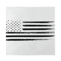 White And Black USA Flag Print Silk Bandana