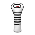 White And Black USA Flag Print Single Neoprene Wine Tote