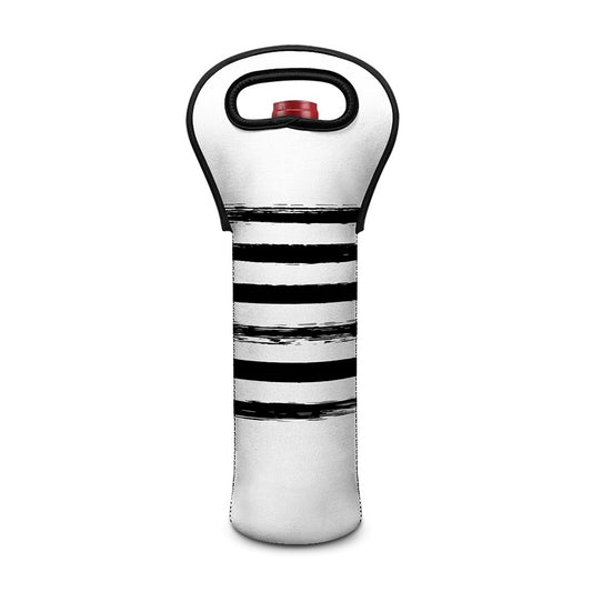 White And Black USA Flag Print Single Neoprene Wine Tote