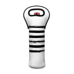White And Black USA Flag Print Single Neoprene Wine Tote