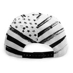White And Black USA Flag Print Snapback Cap
