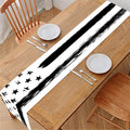 White And Black USA Flag Print Table Runner
