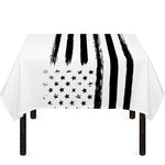 White And Black USA Flag Print Tablecloth