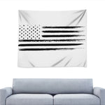 White And Black USA Flag Print Tapestry