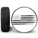 White And Black USA Flag Print Tire Cover