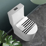 White And Black USA Flag Print Toilet Lid Cover