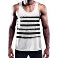 White And Black USA Flag Print Men's Workout Tank Top
