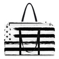 White And Black USA Flag Print Utility Tote Bag