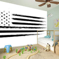 White And Black USA Flag Print Wall Sticker